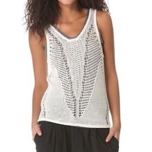 Helmet Lang Linen Crochet Tank